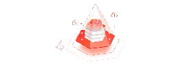 Red Pyramid Structure - geometric shape - Transparent Background PNG
