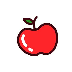 Red Apple - fruit - cartoon - No Watermark PNG