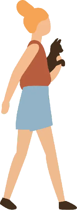 Girl with Cat - person - PNG Images