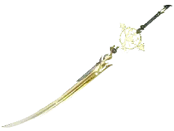 Golden Crescent Blade - sword - High Resolution PNG
