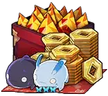 Two-headed Bear and Gold Coins - game character - Lossless PNG