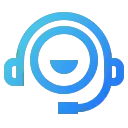 Blue Headphones Logo - music - High Resolution PNG