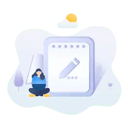 Girl Sitting in Front of a Notebook - notebook - PNG Images