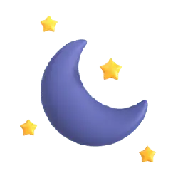 Crescent Moon and Stars - night sky - celestial bodies - Transparent Layer PNG