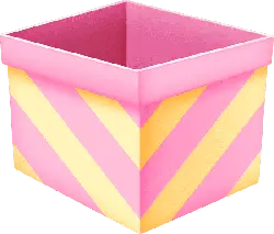 Striped Pink Box - pink - No Watermark PNG