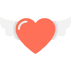Heart with Wings - romance - Curated PNG