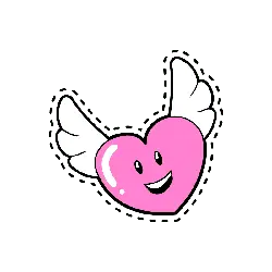 Winged Heart Emoji - emoji - No Background PNG