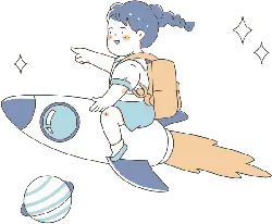 Little Girl on Rocket - little girl - Free PNG