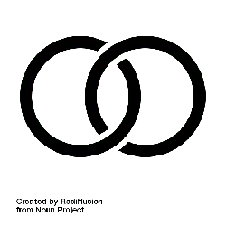 Two Intersecting Circles - minimalistic - No Background PNG