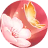 Pink Flower and Butterfly - pink - Free PNG