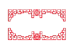 Red Chinese Window Frame Pattern - traditional - PNG Images
