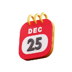 Calendar Icon - red - gold - No Background PNG