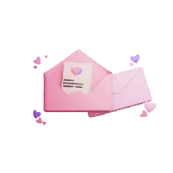 Pink Envelope and Card - letter - No Background PNG