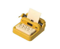 Yellow Typewriter - stationery - Lossless PNG