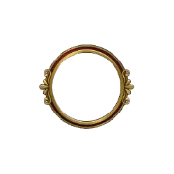 Gold Circle Frame - decoration - No Background PNG