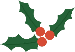 Holly Leaves and Berries - holiday decoration - Christmas - Transparent Background PNG
