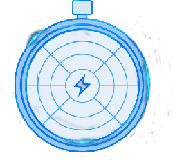 Blue Electronic Watch Face - tech-inspired - Transparent Layer PNG