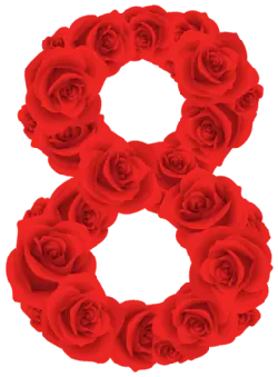 Number 8 - rose - PNG Images