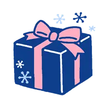 Blue Gift Box - snowflake - Transparent Layer PNG
