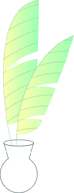 Feather Vase - minimalistic - High Resolution PNG