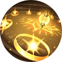 Golden Magic Circle - light spots - Transparent Background PNG