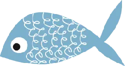 Blue Fish - pattern - No Background PNG