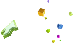 Pixel Cursor and Colorful Cubes - pixel art - No Background PNG