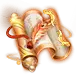 Golden Scroll - treasure - adventure - High Resolution PNG