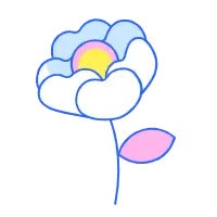 Colored Flower - simple - PNG Images
