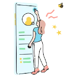 Girl giving a thumbs up - phone - High Resolution PNG
