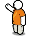 Orange-Clothed Cartoon Character - orange - Free Download PNG