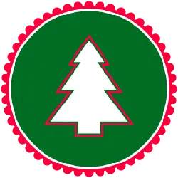 Christmas Tree Badge - red - No Watermark PNG