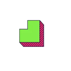 Green L-shaped Pattern - graphic design - No Watermark PNG