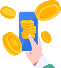Coins on Phone - phone - Free PNG