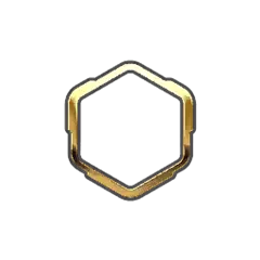 Hexagon - gold - Transparent Background PNG