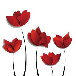 Red Flowers - red - design - No Watermark PNG