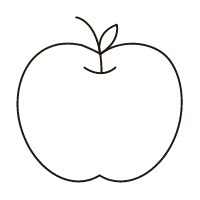 Apple - outline - red - Free Download PNG