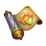 Scroll with Sun Emblem - gold - High Resolution PNG