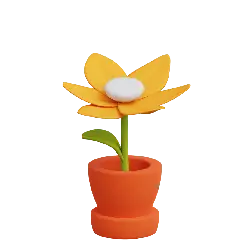 Yellow Flower Pot Plant - plant - High Resolution PNG