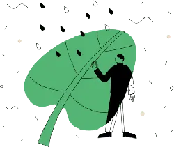 Man Touching a Large Leaf - person - PNG Images