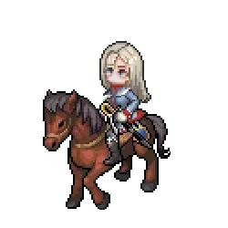 Girl on Horseback - pixel art - Transparent Layer PNG