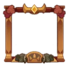 Golden Floral Frame - gemstone - PNG