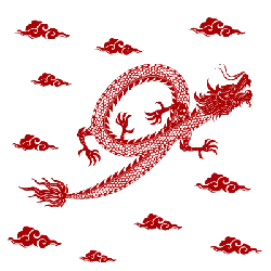Red Dragon - clouds - Transparent Background PNG