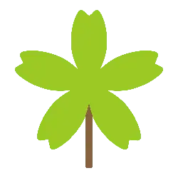 Five Petal Flower - green - High Resolution PNG