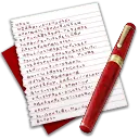Red Pen and Paper Strip - red - PNG
