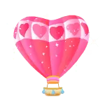 Heart-shaped Hot Air Balloon - cartoon - Free Download PNG