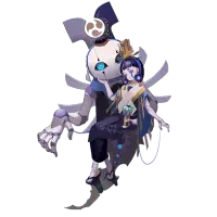 Purple Hair Cat Ear Girl - magic - High Resolution PNG