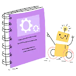 Robot and Notebook - gear - PNG Images