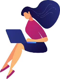 Woman Using Laptop - illustration - PNG Images