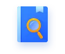 Blue Folder - magnifying glass - High Resolution PNG